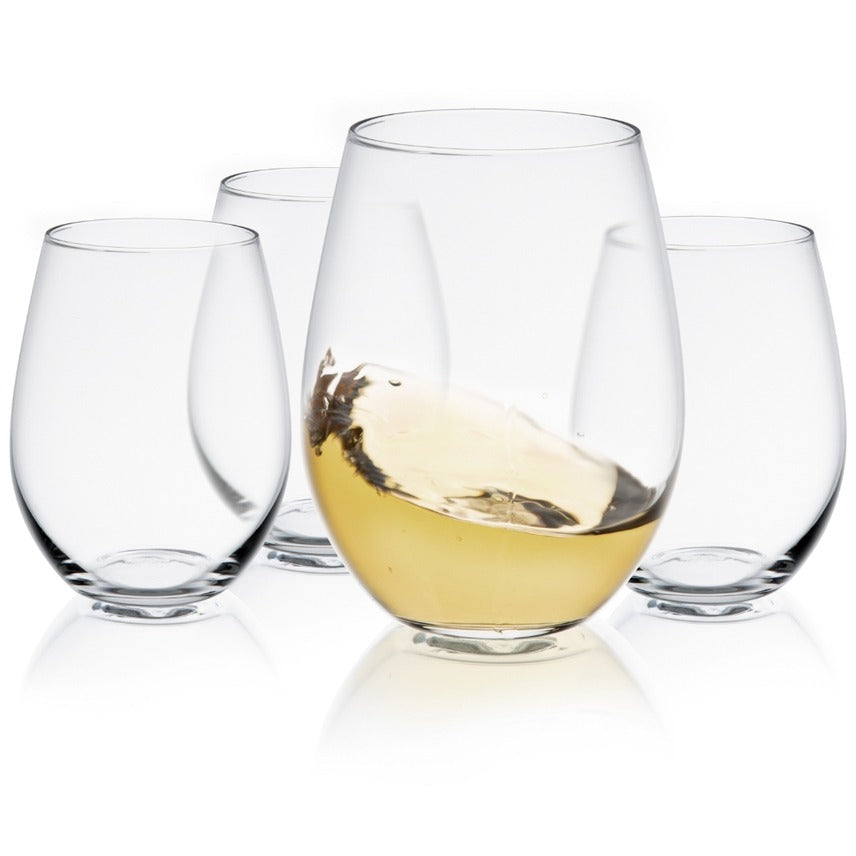 Spirits Stemless White or Red Wine Glasses - Set of 4