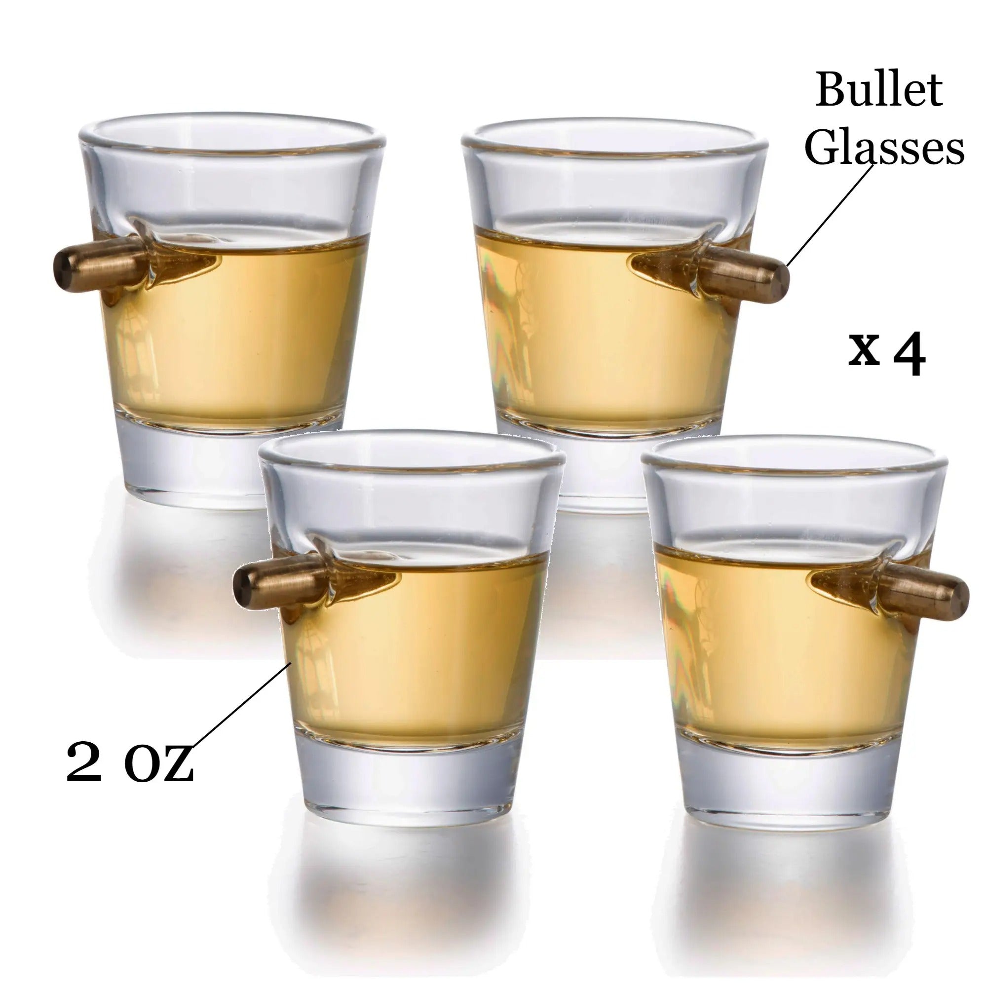 Whiskey Gun Decanter & Bullet Shot Glasses Gift Set on Tray